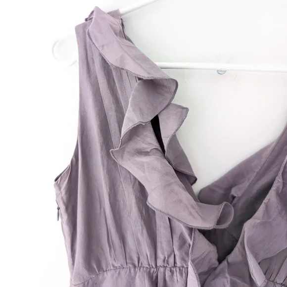 Margit Brandt Danish Designer Romatic Ruffled Lavender Mini Dress * Size Medium - Picture 6 of 8